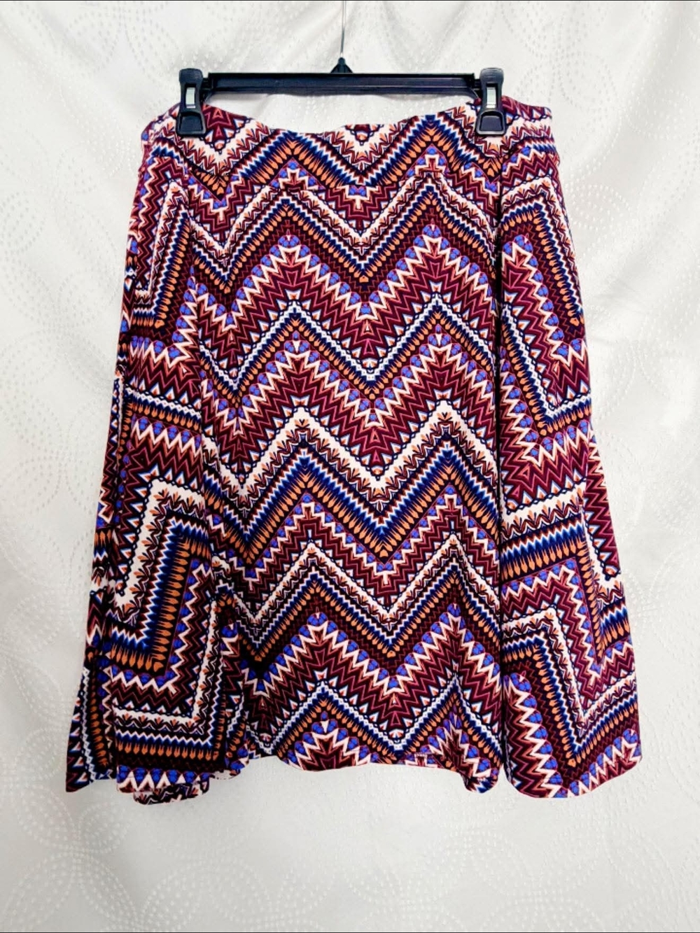 Renee C. Multicolor Chevron Circle Skirt